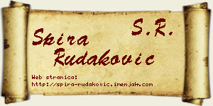 Spira Rudaković vizit kartica